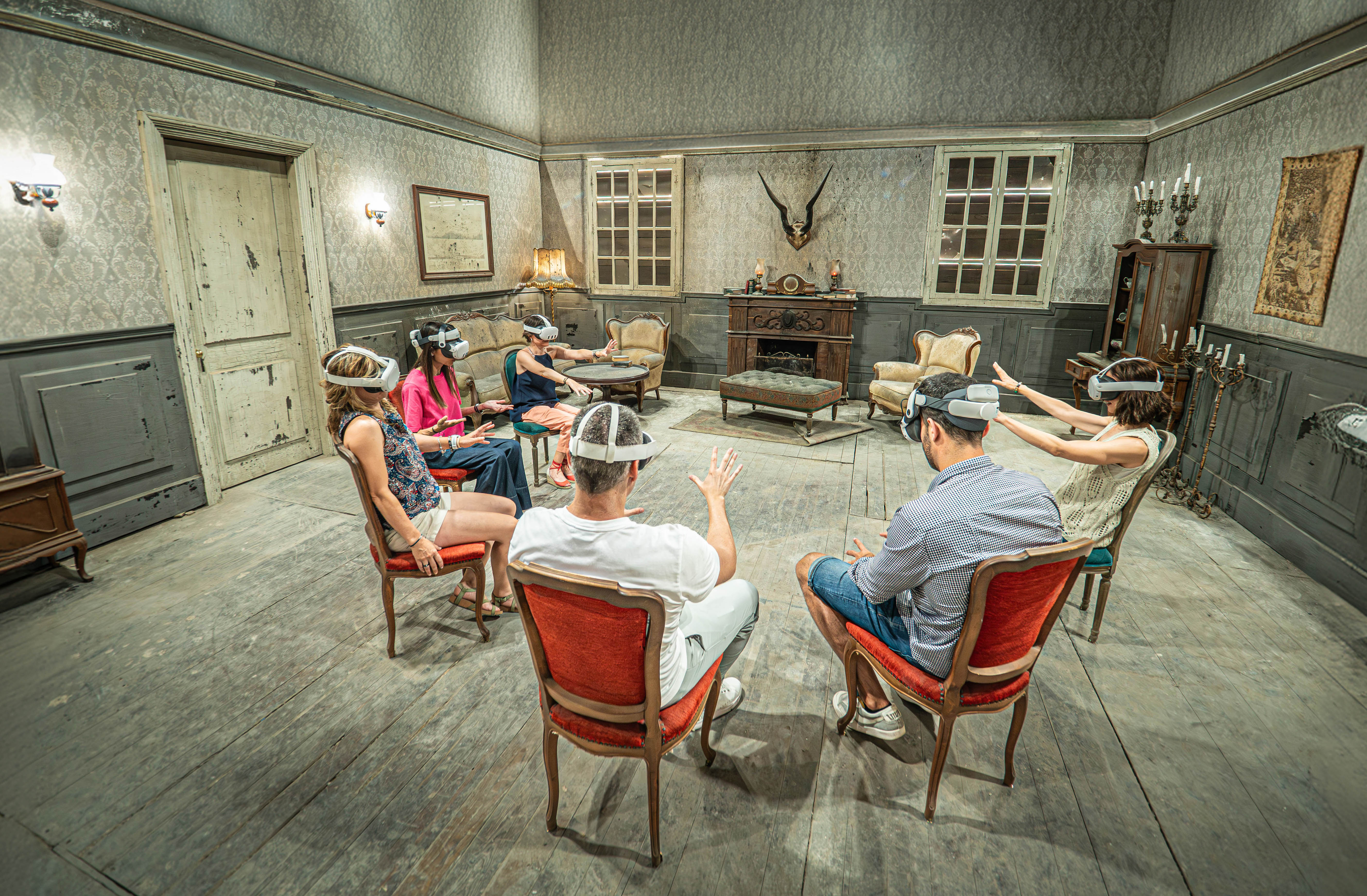 The séance circle inside the manor